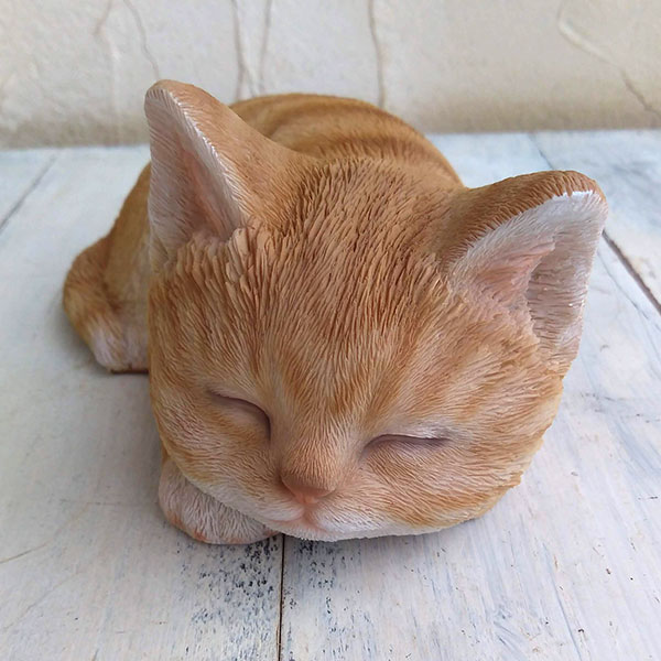 ちゃとら　 園芸ネット本店｜ガーデンオーナメント：スモールキャット（茶トラ