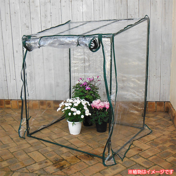 ビニール温室グリーンキーパー 段なし（幅97×奥行き71×高さ112cm）（フレーム：緑色）