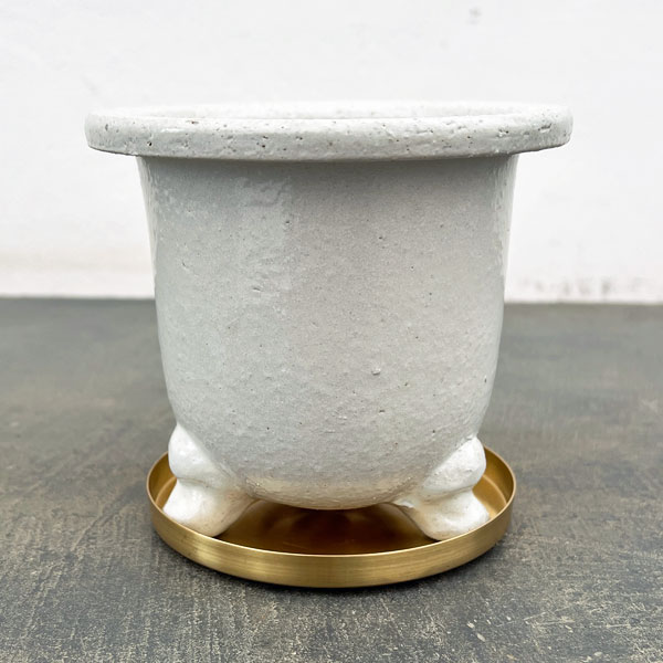 RAKU プランター 白 K-95（直径約12.5cm）・受け皿付き