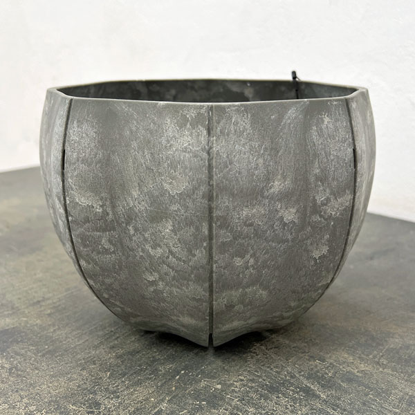 Sen シリーズ：ローリーポット 丸 Mサイズ（直径19.7cm）グレー
