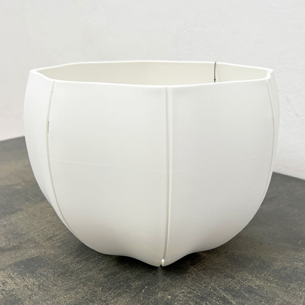 Sen シリーズ：ローリーポット 丸 Lサイズ（直径24.7cm）ホワイト
