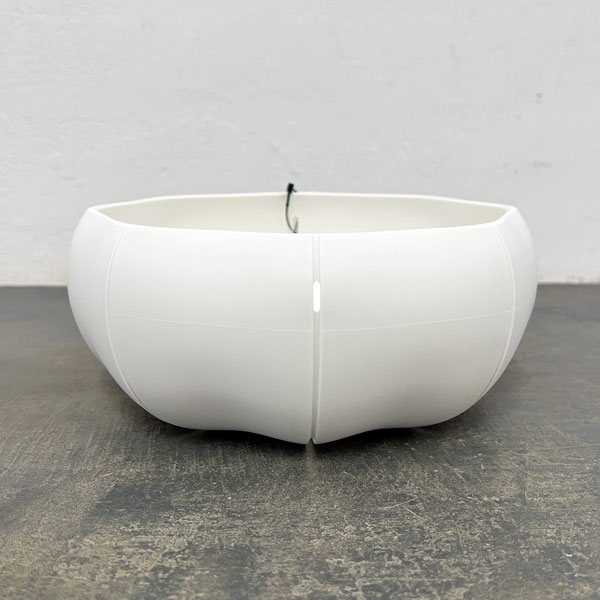 Sen シリーズ：ローリーポット 丸・浅型 Mサイズ（直径21.8cm）ホワイト