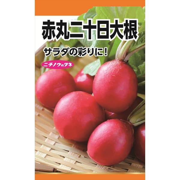 ダイコン：赤丸二十日大根 の種[サラダの彩りに！　野菜タネ]