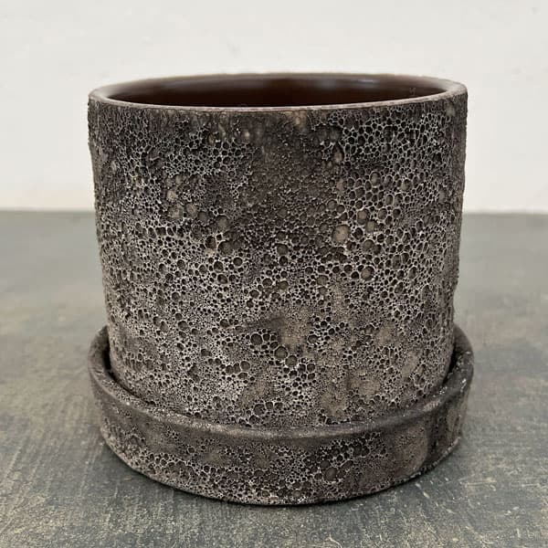 ジュリア：濃グレイL（直径12cm）・受け皿付