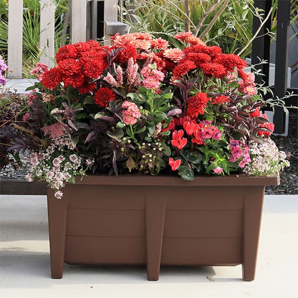 花と野菜のプランター600型ブラウン 4個セット