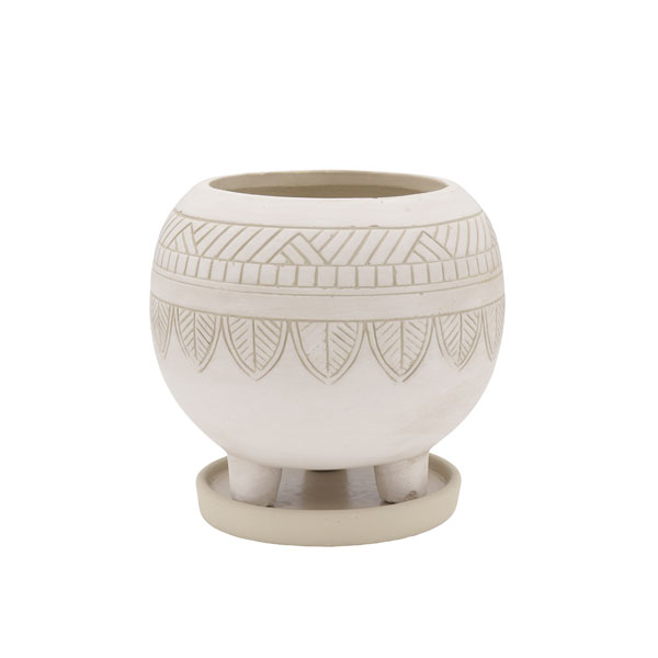 アフリカンポット07　ホワイト（CP2637WH）/直径15cm