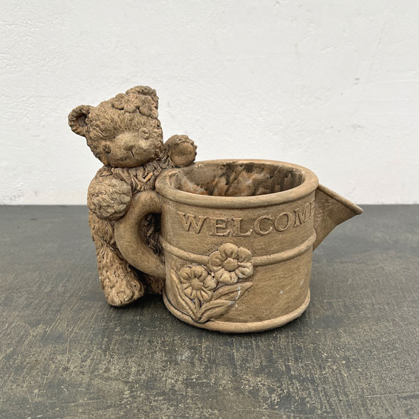 ヴィンテージベアーポットB　ジョウロ ブラウン（GR2609BR）幅22cm高さ17cm