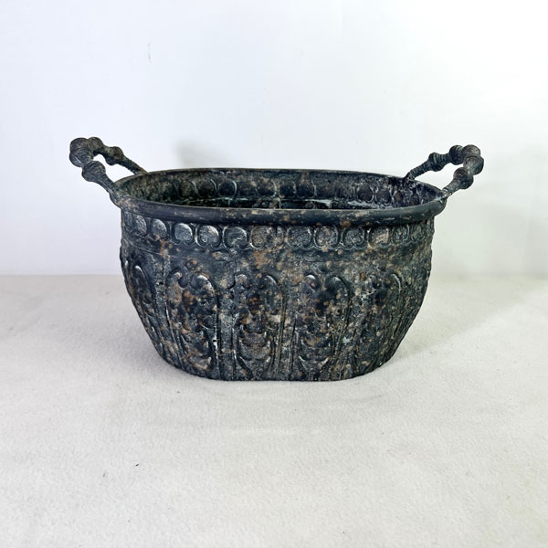 デコレハンドルオーバルSダークグレー（UF635）幅30cm、高さ12.5cm（内径23.5cm）