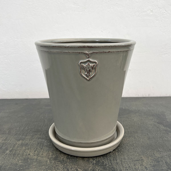 クリスマスローズ専用鉢：Rose de Noel Parfaite（グレー）　Lサイズ（7号）・皿付