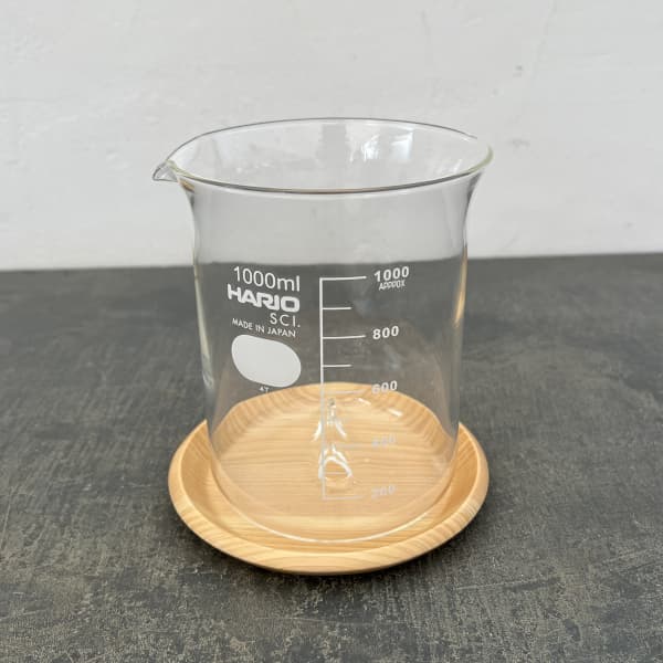 HARIO ビーカーの穴あき鉢 1000ml 鉢皿付き（適応号数3.5～4号、直径11cm、高さ15.1cm）