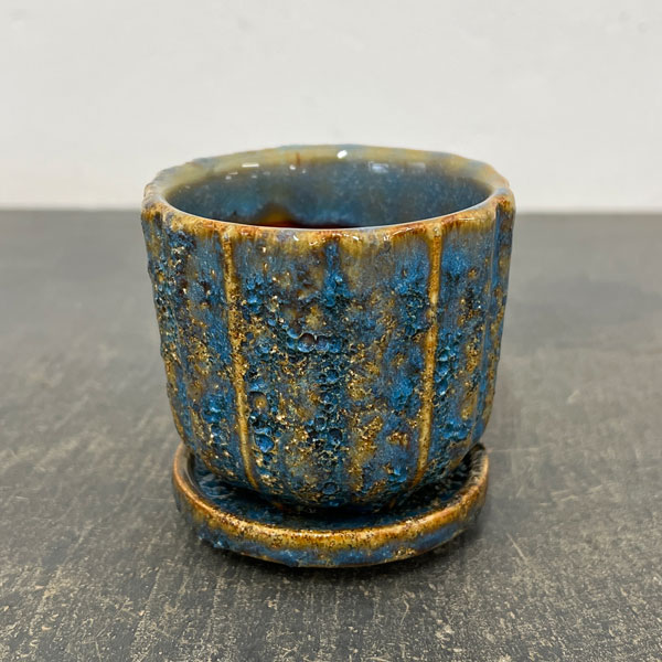 ソル：ポストS　ブルー4621（直径8cm）・皿付