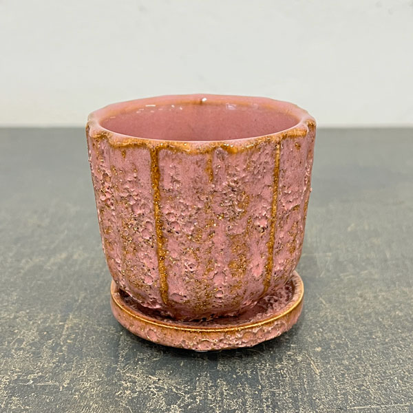 ソル：ポストS　ピンク4624（直径8cm）・皿付