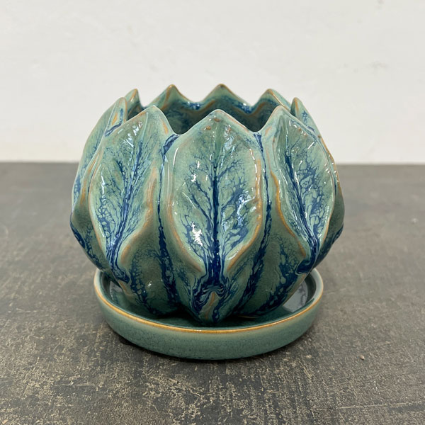 ソル：リブS　ブルー4589（直径12cm）・皿付