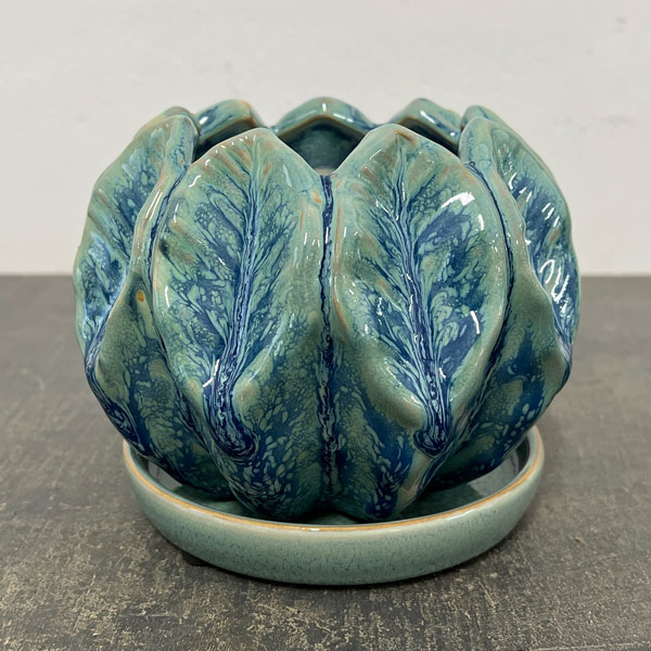 ソル：リブM　ブルー4590（直径14cm）・皿付