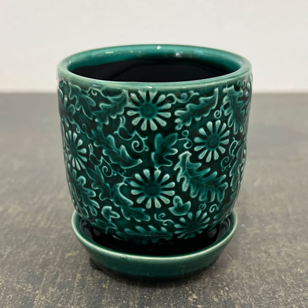 ソル：フロルミニ　エメラルド4146（直径7cm）・皿付