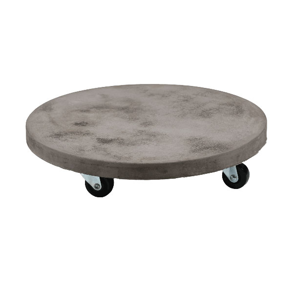 [送料無料]セメント製キャスター付きプランターキャリー36cm　1台　グレー（TR360GRY）