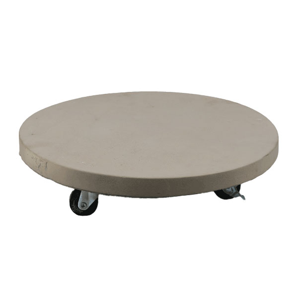 [送料無料]セメント製キャスター付きプランターキャリー36cm　1台　アンティークホワイト（TR360WHT）