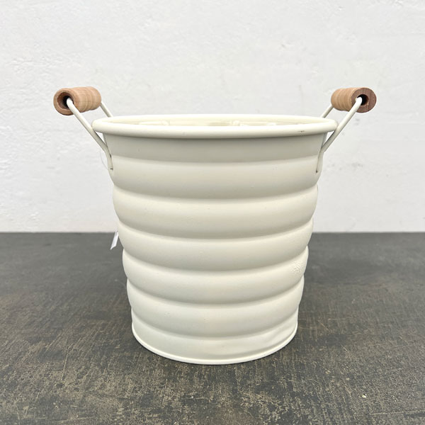 メタルソーホワイトL（直径17cm 高さ15.5cm）