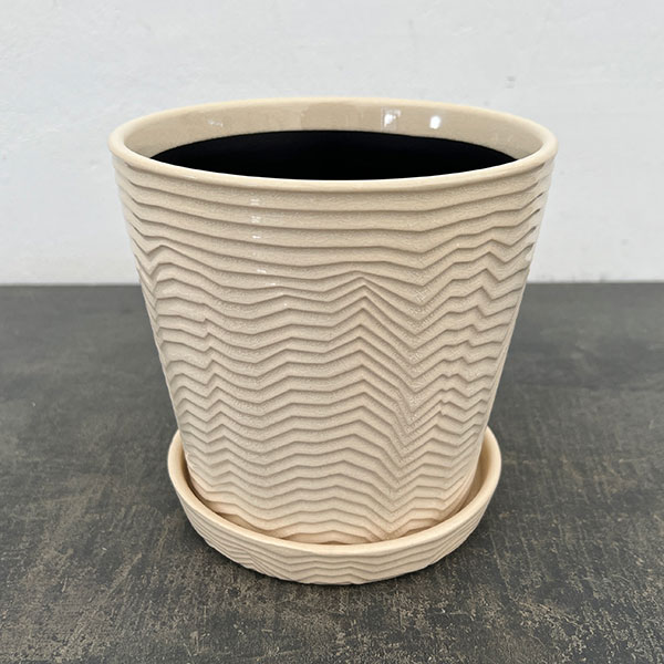 パルサー ポット アンド ソーサー Lサイズ ホワイト（直径17cm×高さ17cm）