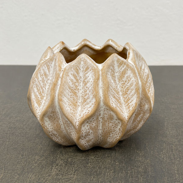ソル：リブS　ホワイト4587（直径12cm）・鉢のみ