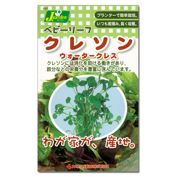 ベビーリーフの種：クレソン ウォータークレス（クレソン） 4袋セット[タネ]