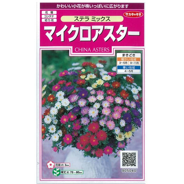 アスター：マイクロアスター　ステラミックス 2袋セット[花タネ]