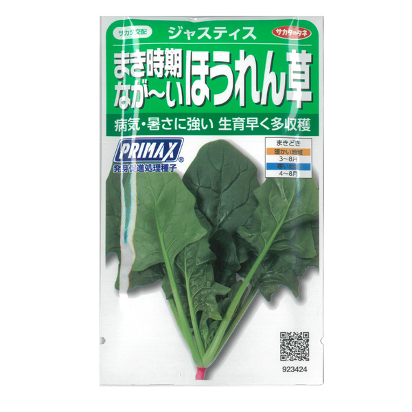 ホウレンソウ種：ジャスティス 2袋セット[野菜タネ　サカタ]