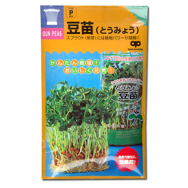 モヤシの種（スプラウト栽培用）：トウミョウ（豆苗） 2袋セット[タネ]