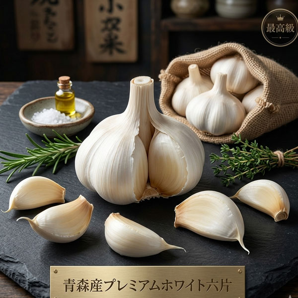 [26年10月中下旬予約]ニンニク：ホワイト六片　青森産ニンニク1芽　苗2.5号ポット 12株セット