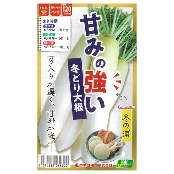 ダイコン：甘味の強い冬どり大根 冬の浦 2袋セット[野菜タネ]