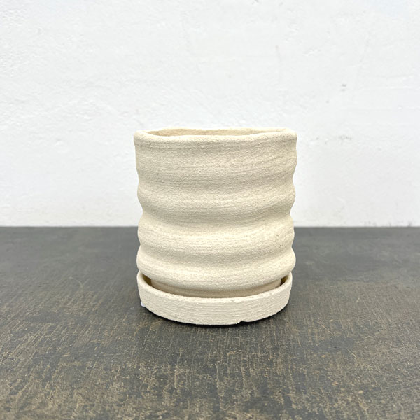 ピサロ：白マットS（直径約11cm）・受け皿付