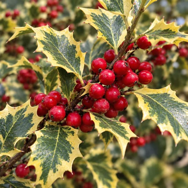 クリスマスホーリー：ゴールドホーリー（雌木）6号鉢植え
