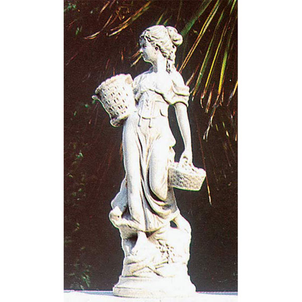 かごを持つ乙女 イタリア製 人造石像（小）