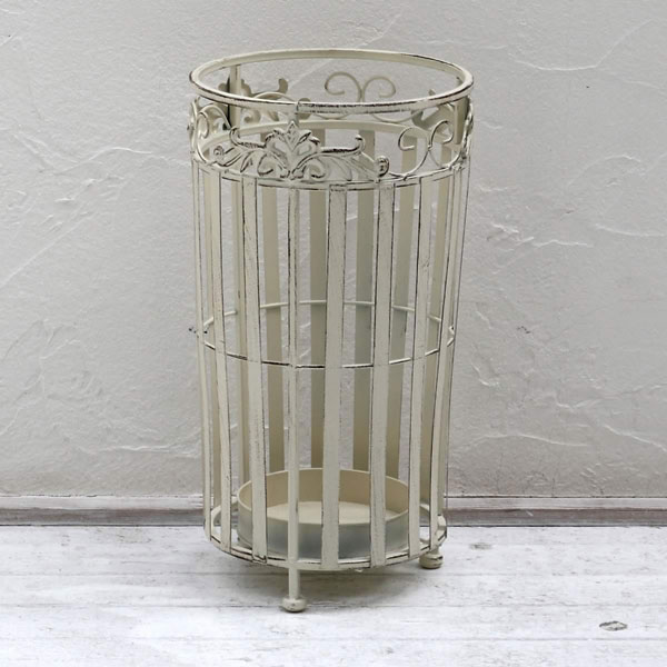 傘立て：ブランティーク：ホワイトアイアン傘ホルダー（SPL-6642WHT）