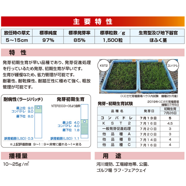 芝の種（業務用）：ノシバ　コンパドレ 500g