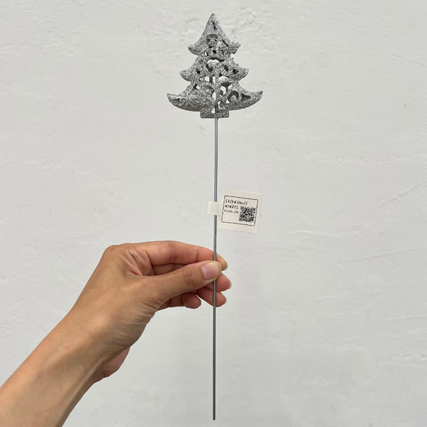 ブリキピック　ツリーグリッターシルバー（CM1198）