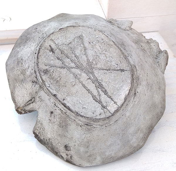 バードバス:スリーフロッグオンリーフ(554)(幅23cm)