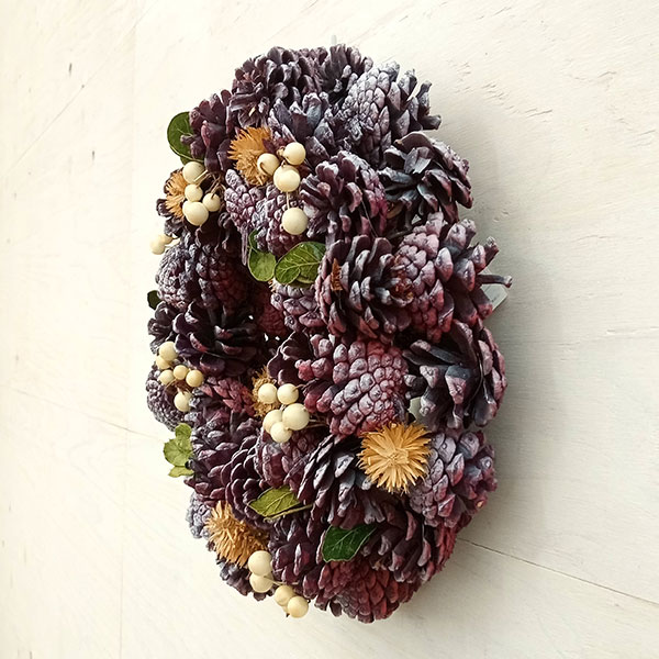 リース：パープル＆ホワイトベリー（直径32cm）／CGX-327 の通販  