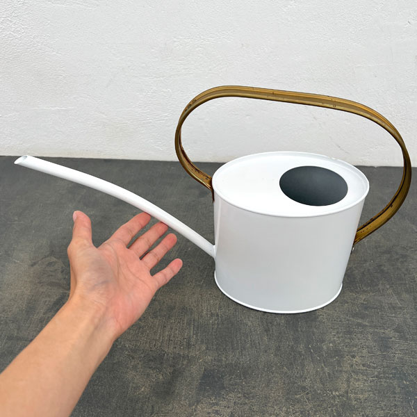 ジョウロ(鉄製)1.8L：（ホワイト）(81615)