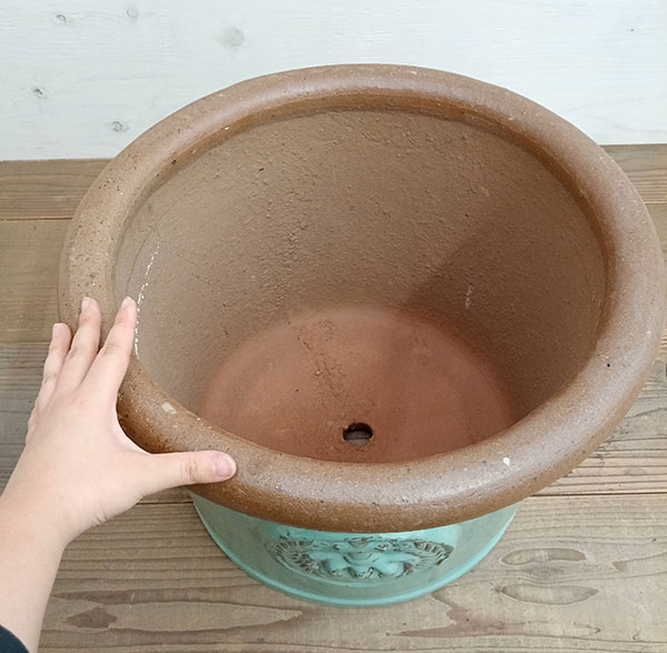 釉薬鉢：プロヴァンスワン 直径45×高さ34cm セラドン（緑青） の