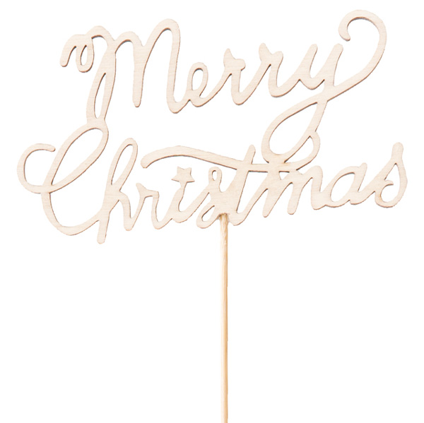 ピック:クリスマスフラワーピック-10/ウッド(XRI-FP10)