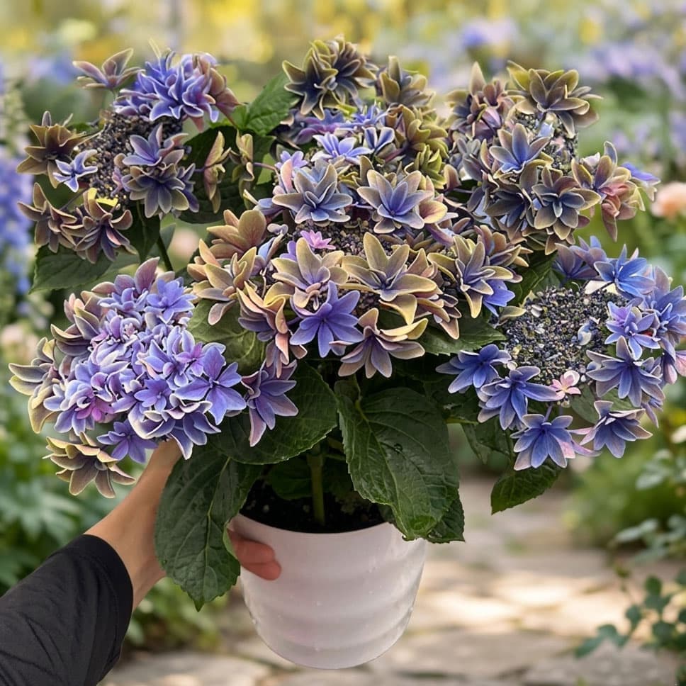 園芸ネット本店｜アジサイ：月虹（ゲッコウ）ブルー5.5号鉢植え* の