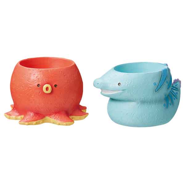 園芸ネット本店｜リトルレジンポット タコとウツボのセット（穴無し
