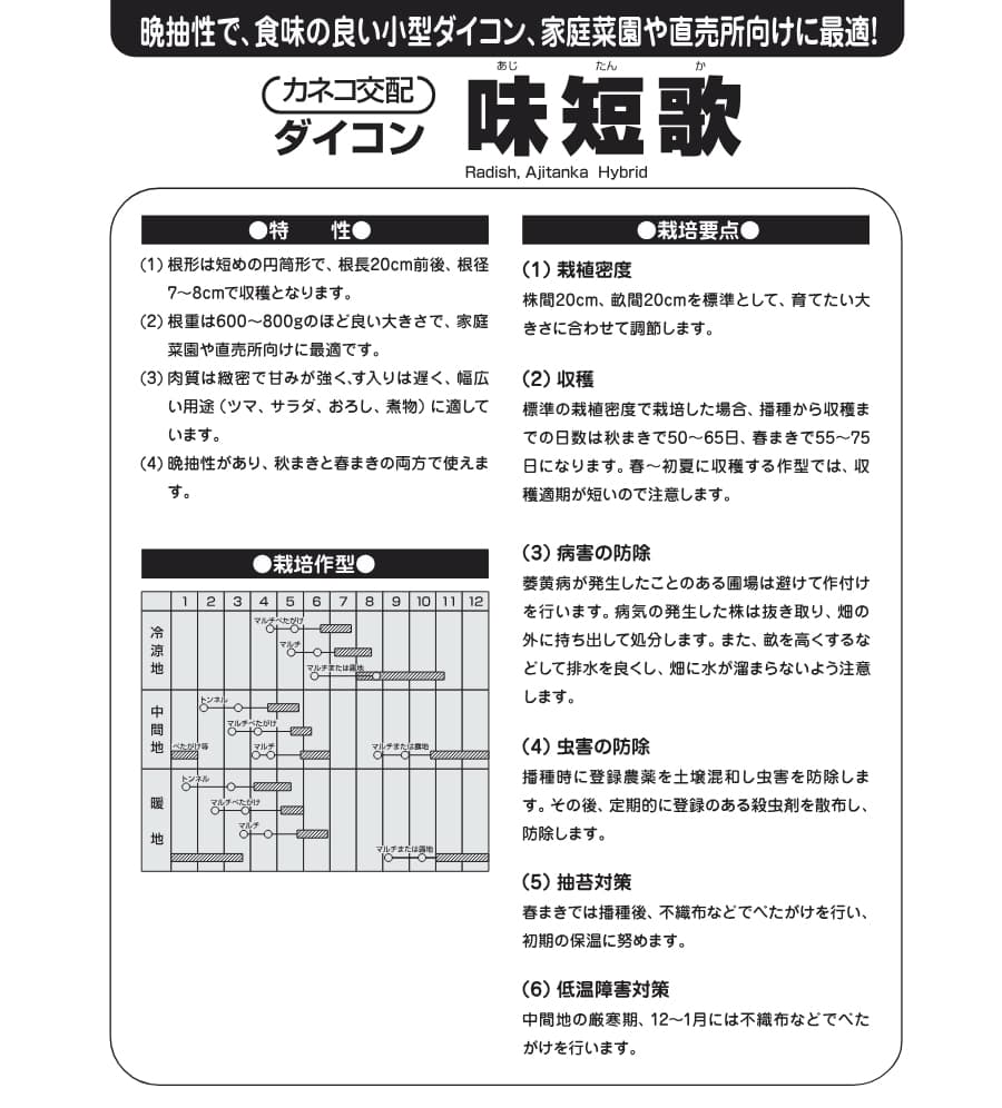 [送料無料](業務用・受注生産品)ダイコン：味短歌　ペレット5千粒[野菜タネ]*