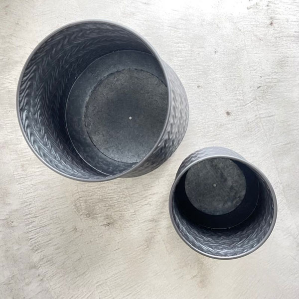 ウェーブ・ラウンドポット 2点セット（BW-05）