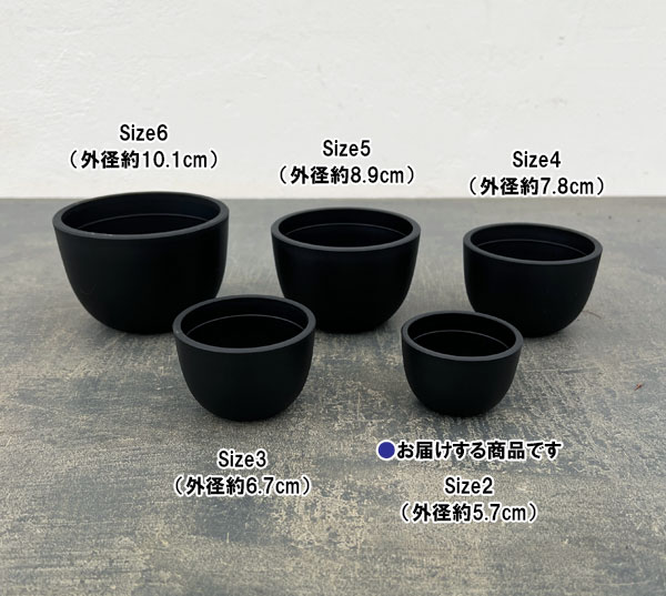 マセタ:プラスチックポット ボウルミッド サイズ2(外径5.7×高さ3.8cm)