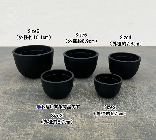 マセタ:プラスチックポット ボウルミッド サイズ3(外径6.7×高さ4.5cm)