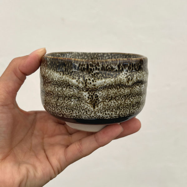 リキュウ ポット:TENMOKU白/Sサイズ(直径約9.0cm、高さ約6.1cm)