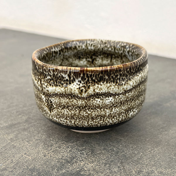 リキュウ ポット:TENMOKU白/Sサイズ(直径約9.0cm、高さ約6.1cm)