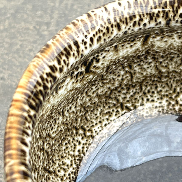 リキュウ ポット:TENMOKU白/Sサイズ(直径約9.0cm、高さ約6.1cm)